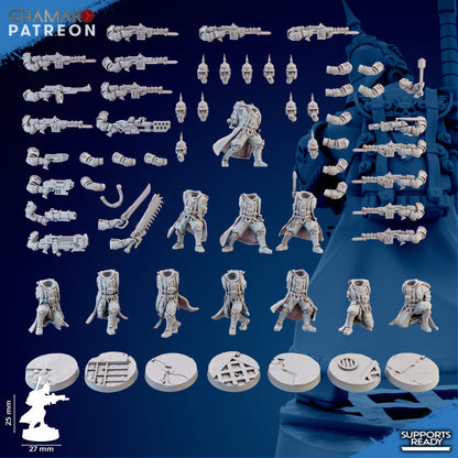 Imperial Army Iron Korps At Ease Trenchers (15 Units), 28mm heroic scale unpainted resin, view 2