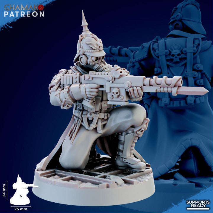 Imperial Army Iron Korps At Ease Trenchers (15 Units), 28mm heroic scale unpainted resin, view 9