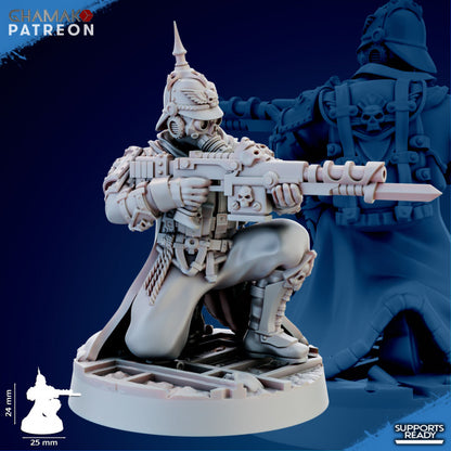 Imperial Army Iron Korps At Ease Trenchers (15 Units), 28mm heroic scale unpainted resin, view 9