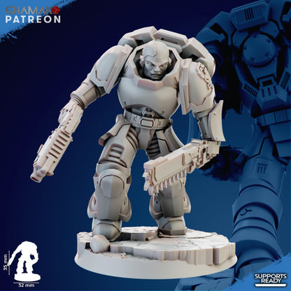 Space Knights Imperators Assault Militum (11 Units), proxy miniature, squad, 28mm heroic scale unpainted, view 9