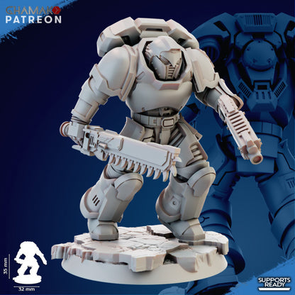 Space Knights Imperators Assault Militum (11 Units), proxy miniature, squad, 28mm heroic scale, view 10