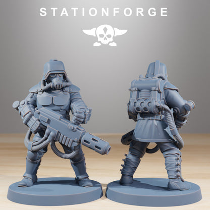 Grim Guard Commandos, Imperial Army proxy miniature, infantry, 28mm heroic scale unpainted resin, view 5