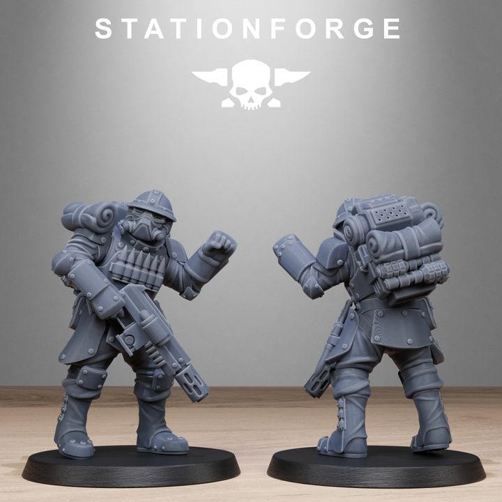 Royal Guard Bastioners, Imperial Army proxy miniature, infantry, 28mm heroic scale unpainted resin, view 2
