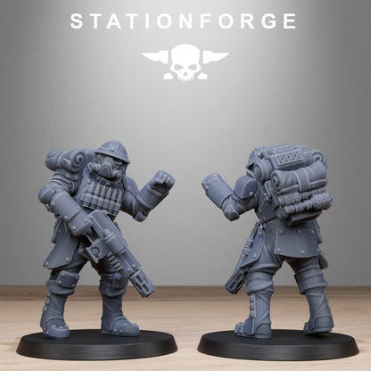 Royal Guard Bastioners, Imperial Army proxy miniature, infantry, 28mm heroic scale unpainted resin, view 2
