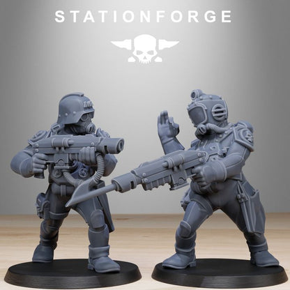 Imperial Army Grim Guard Divers (10 Units), 28mm heroic scale unpainted resin, view 7