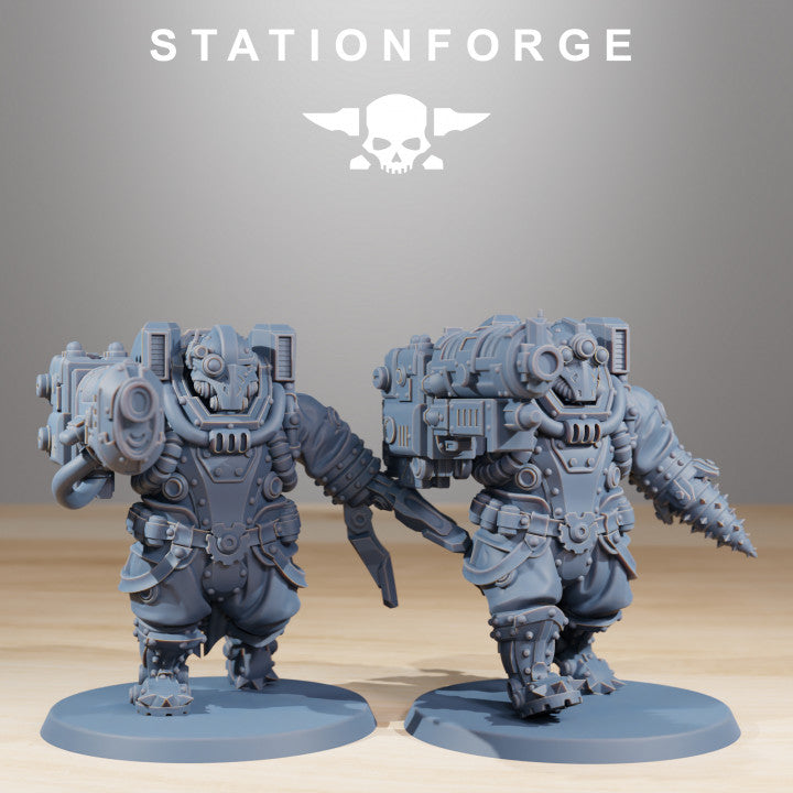 Tech Priests Heavy Support, 28mm heroic scale unpainted resin, view 5