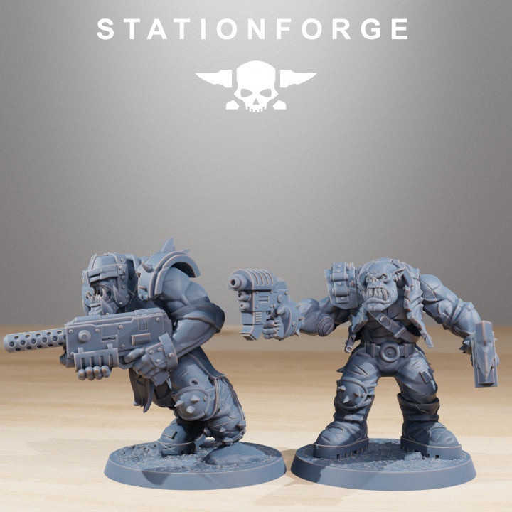 Orks Infantry, proxy miniature, 28mm heroic scale unpainted resin, view 7