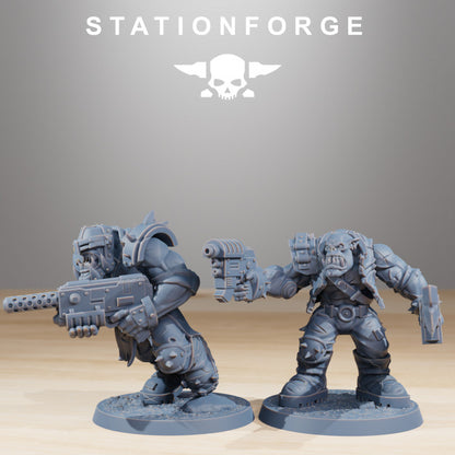 Orks Infantry, proxy miniature, 28mm heroic scale unpainted resin, view 7