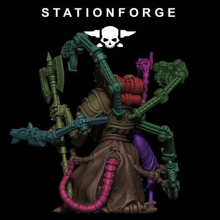Raticus Techer, Tech Priests proxy miniature, 28mm heroic scale unpainted resin, view 7