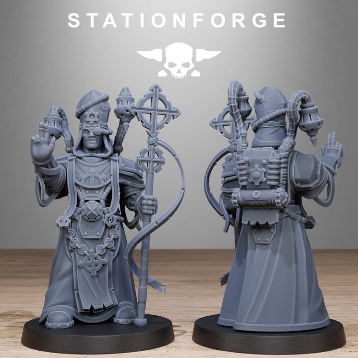 Scavenger Lectern Walker, Tech Priests proxy miniature, 28mm heroic scale unpainted resin, view 7