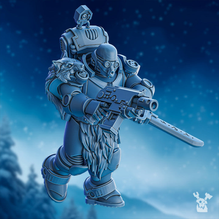 Wolf Knights Deimos Hounds Squad, proxy miniature, 28mm heroic scale unpainted resin, view 5