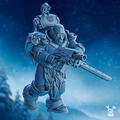 Wolf Knights Deimos Hounds Squad, proxy miniature, 28mm heroic scale unpainted resin, view 5