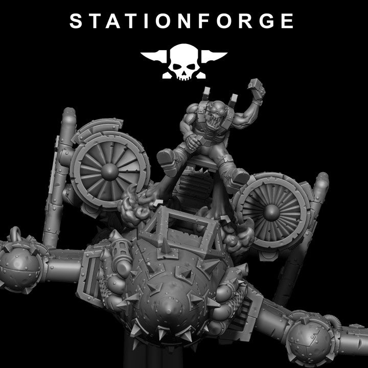 Orks Plane Crazy Banshee Stf-I, proxy miniature, 28mm heroic scale unpainted resin, view 7