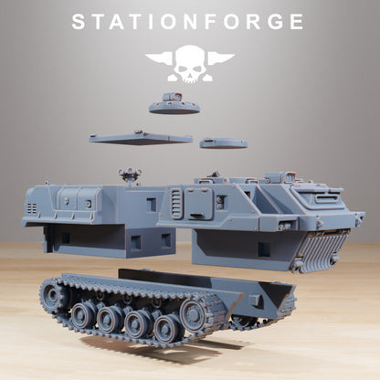 Space Knights Predator Tank, proxy miniature, 28mm heroic scale unpainted resin, view 7