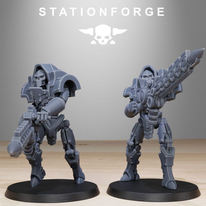 Necro Heavy Infantry (10 Units), proxy miniature, squad, 28mm heroic scale unpainted resin, view 6
