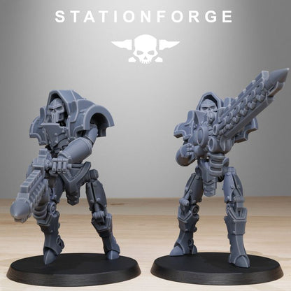 Necro Heavy Infantry (10 Units), proxy miniature, squad, 28mm heroic scale unpainted resin, view 6