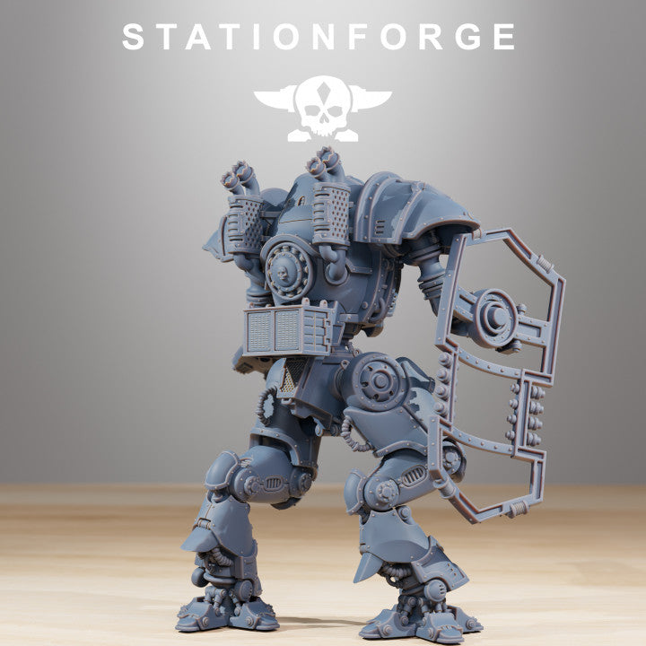 Scavenger Armageddon, Tech Priests proxy miniature, 28mm heroic scale unpainted resin, view 4