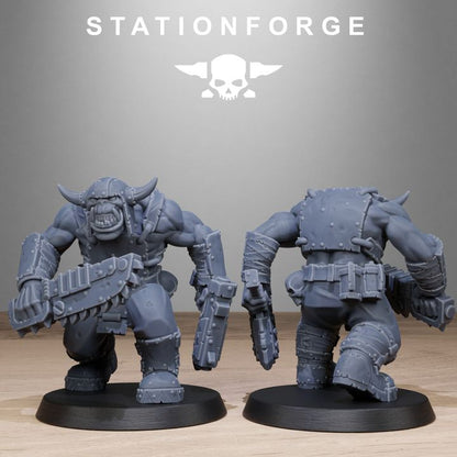 Orks Bros Infantry, proxy miniature, 28mm heroic scale unpainted resin, view 5