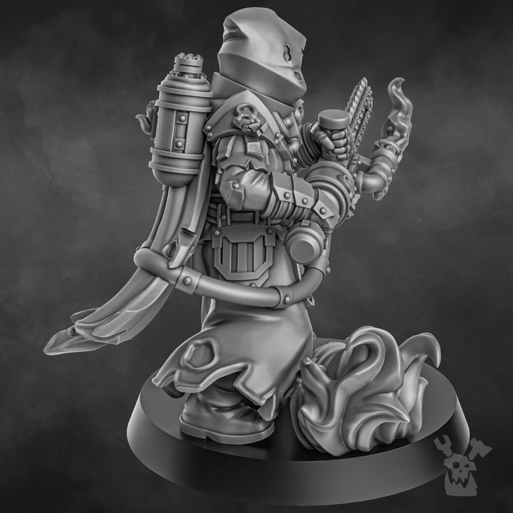 Furio The Ashblood, Battle Sisters proxy miniature, character, 28mm heroic scale unpainted resin, view 7