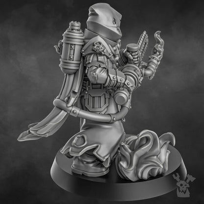 Furio The Ashblood, Battle Sisters proxy miniature, character, 28mm heroic scale unpainted resin, view 7