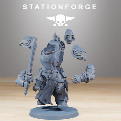 Space Knights Crusaders Shoulder Pads, resin conversion bits, 28mm heroic scale unpainted resin, view 2