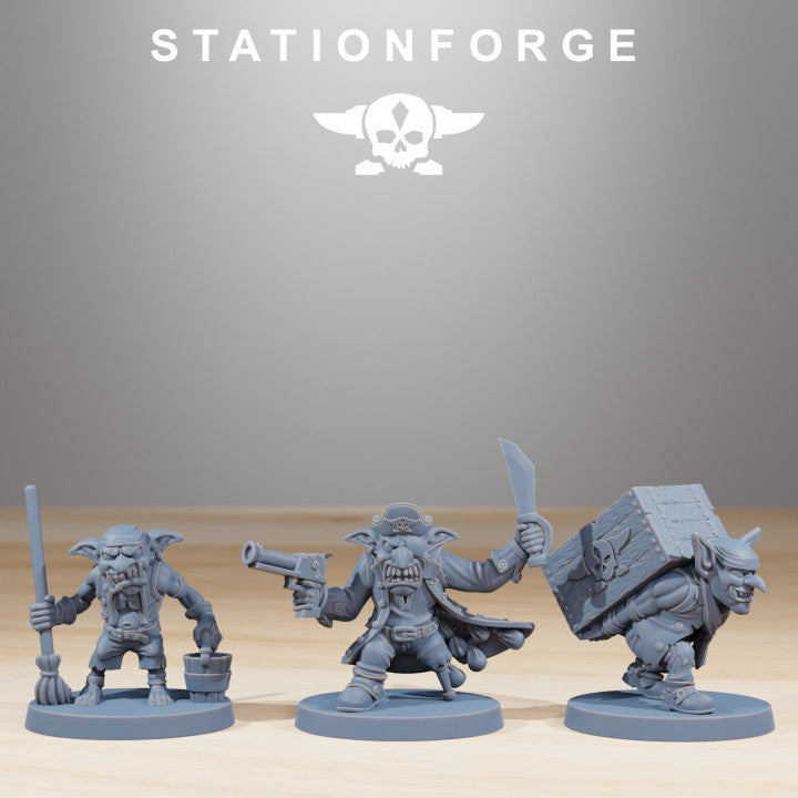 Orks Gobs Pirates, proxy miniature, 28mm heroic scale unpainted resin, view 7