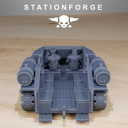 Grim Guard Tankette, Imperial Army proxy miniature, infantry, 28mm heroic scale unpainted resin, view 9