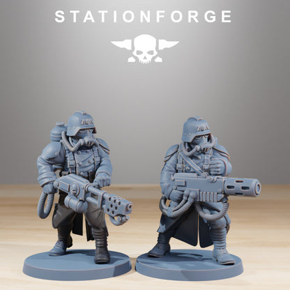 Grim Guard Combatants, Imperial Army proxy miniature, infantry, 28mm heroic scale unpainted resin, view 6