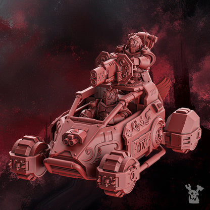 Crimson Knights Buggy, proxy miniature, vehicle, 28mm heroic scale unpainted resin