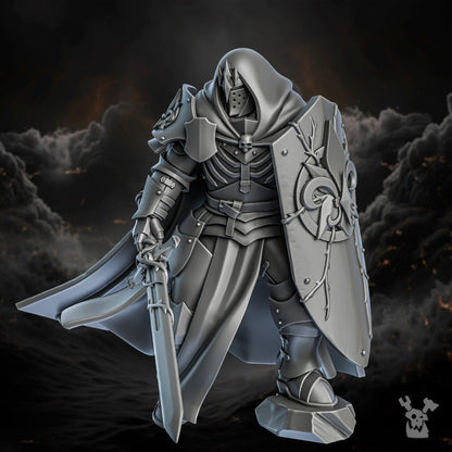 Battle Sisters Thorn Knights, proxy miniature, 28mm heroic scale unpainted resin, view 5