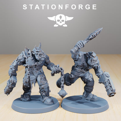 Orks Plague Spreadaz Heads, resin conversion bits, 28mm heroic scale unpainted resin, view 4