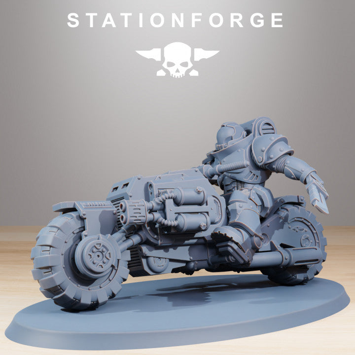 Space Knights Bikers (10 Units), proxy miniature, squad, 28mm heroic scale unpainted resin, view 4