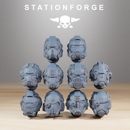 Space Knights Vanguard Shoulder Pads (10 Units), resin conversion bits, squad, 28mm heroic scale unpainted resin, vi, view 2