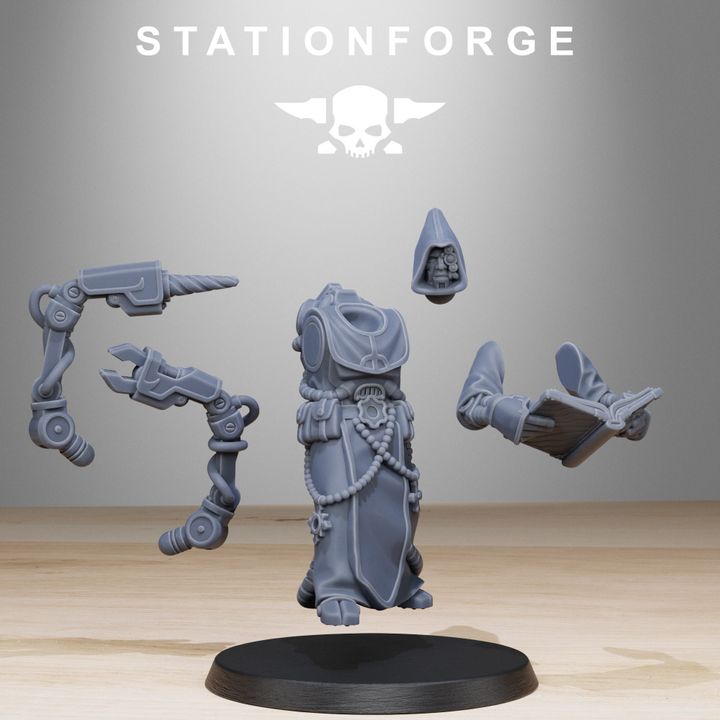 Tech Priests Scavenger Monks (10 Units), 28mm heroic scale unpainted resin, view 7