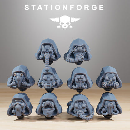 Scavenger Bounty Hunters, Tech Priests proxy miniature, 28mm heroic scale unpainted resin, view 8