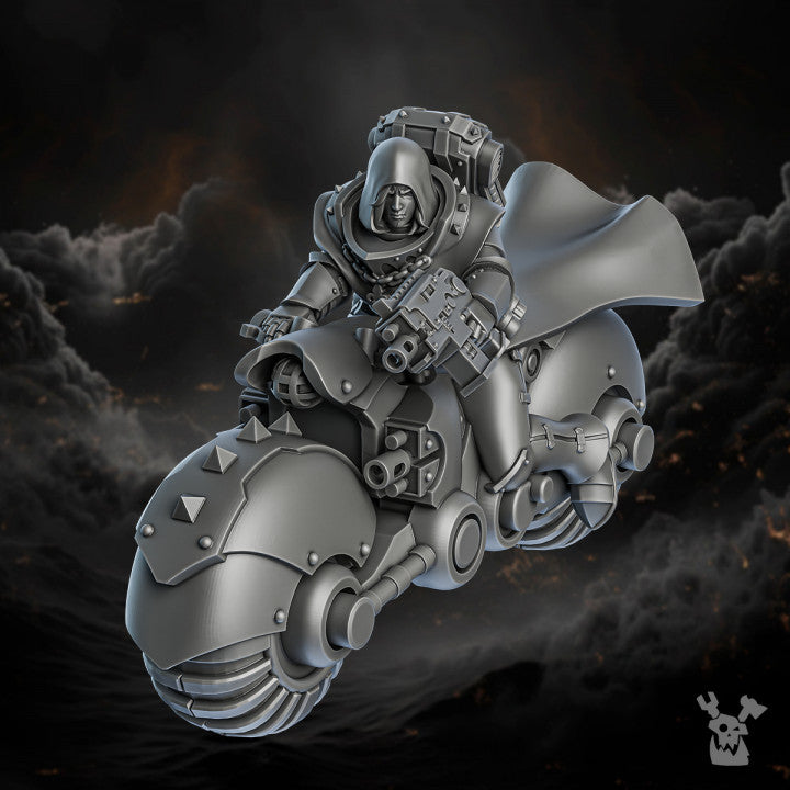 Battle Sisters Biker Sisters Squad, proxy miniature, 28mm heroic scale unpainted resin, view 9