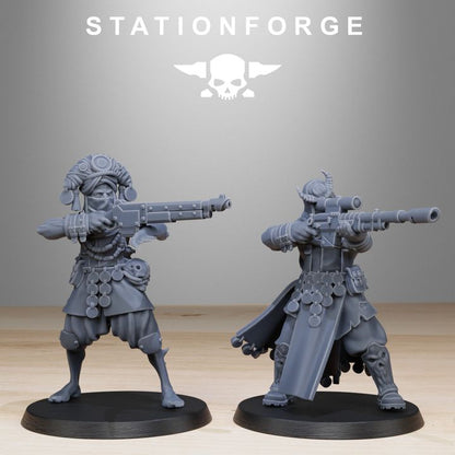 Dark Space Knights Guard Lechers (12 Units), proxy miniature, squad, 28mm heroic scale unpainted resin, view 3