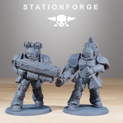 Space Knights Ravagers Heads (10 Units), resin conversion bits, squad, 28mm heroic scale unpainted resin, view 3