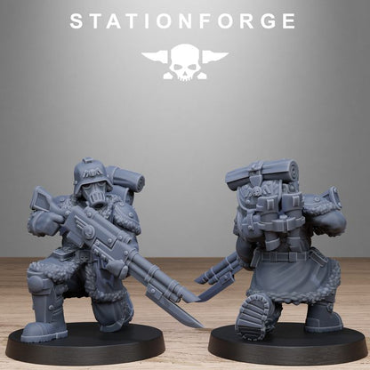Grim Guard Frostwatch Patrol, Imperial Army proxy miniature, infantry, 28mm heroic scale unpainted resin, view 7