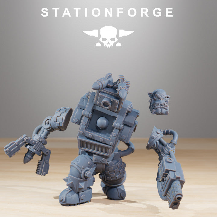 Orks Steelbrutes (10 Units), proxy miniature, squad, 28mm heroic scale unpainted resin, view 2