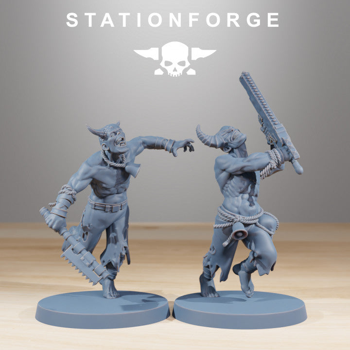 Dark Space Knights Guard Walkers (11 Units), proxy miniature, squad, 28mm heroic scale unpainted resin, view 8