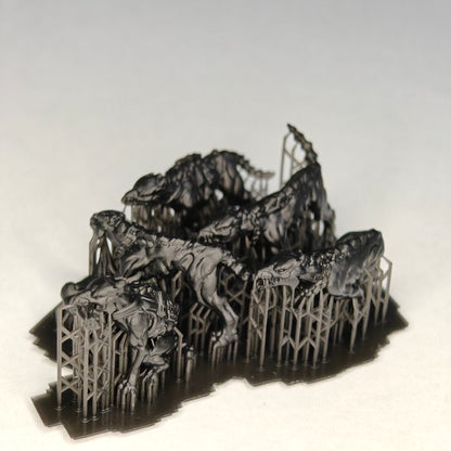 Tuai Anunnaki Tribe Watchdogs, proxy miniature, 28mm heroic scale unpainted resin, view 2
