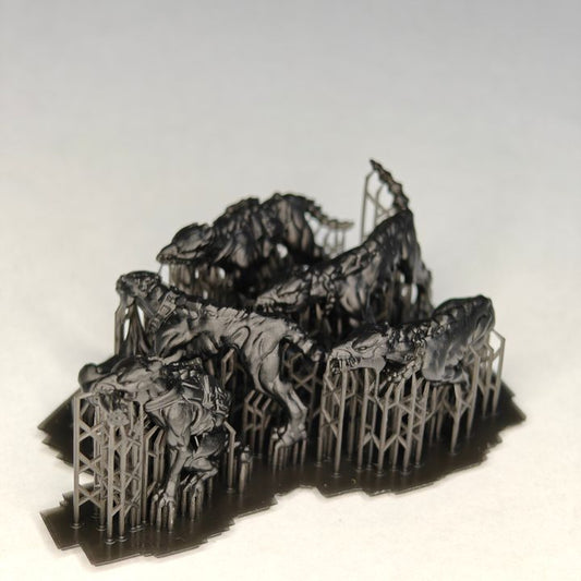 Tuai Anunnaki Tribe Watchdogs, proxy miniature, 28mm heroic scale unpainted resin, view 2