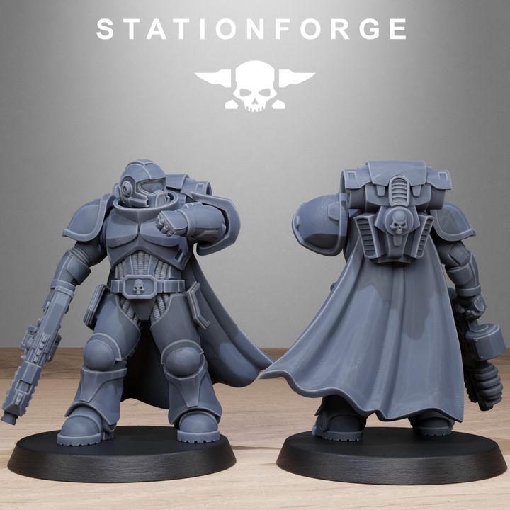 Space Knights Brutes, proxy miniature, 28mm heroic scale unpainted resin, view 3