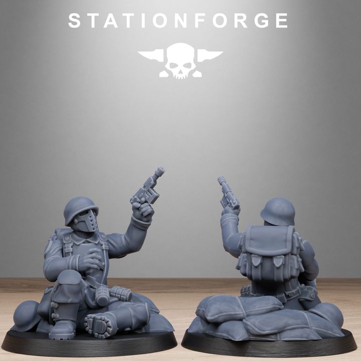 Free Guard Fallen, Imperial Army proxy miniature, infantry, 28mm heroic scale unpainted resin, view 5