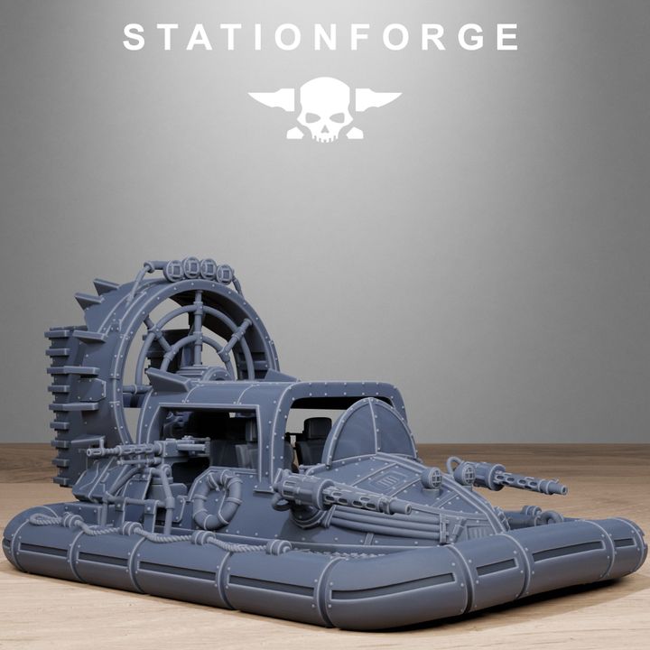 Free Guard Hovercraft, Imperial Army proxy miniature, infantry, 28mm heroic scale unpainted resin, view 5