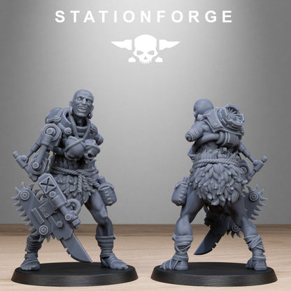Tech Priests Barbarians, 28mm heroic scale unpainted resin, view 9
