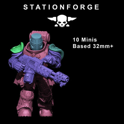 Space Knights Zealots Leaders (2 Units), proxy miniature, squad, 28mm heroic scale unpainted resin, view 7