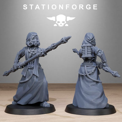 Scavenger Sister Priests, Battle Sisters proxy miniature, character, 28mm heroic scale unpainted resin, view 4