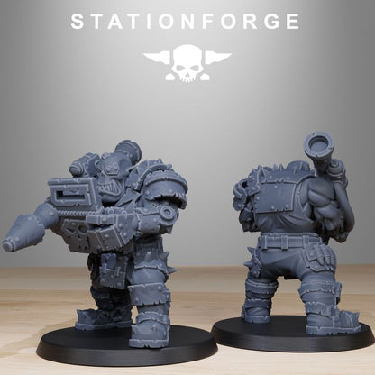 Orks Smashers (8 Units), proxy miniature, squad, 28mm heroic scale unpainted resin, view 7